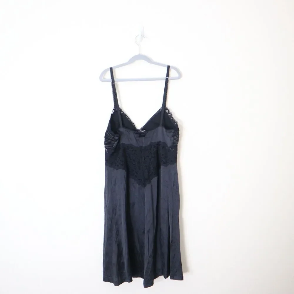 La Perla Size 2 US S Silk Blend Charmeuse Short Slip Nightie Ruched V Neck Lace - Picture 7 of 10